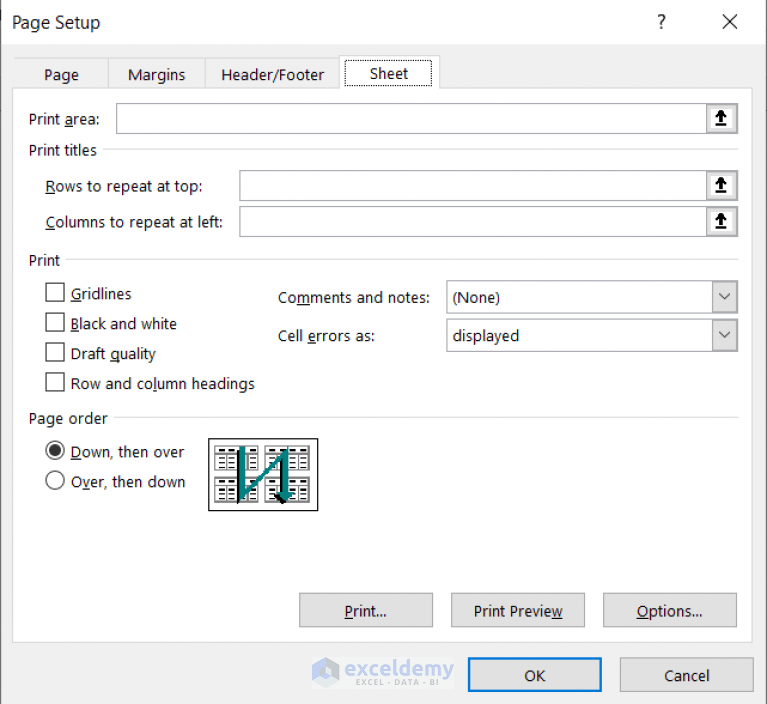 How to Show Page Number in Excel Background (2 Ways)