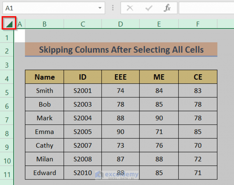 How to Skip a Column When Selecting in Excel (4 Easy Methods)