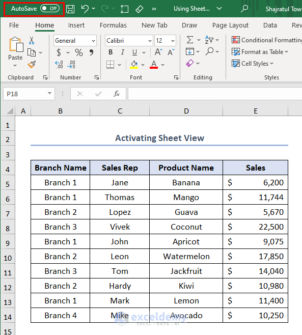 How to Use Sheet View in Excel (with Simple Steps) ExcelDemy