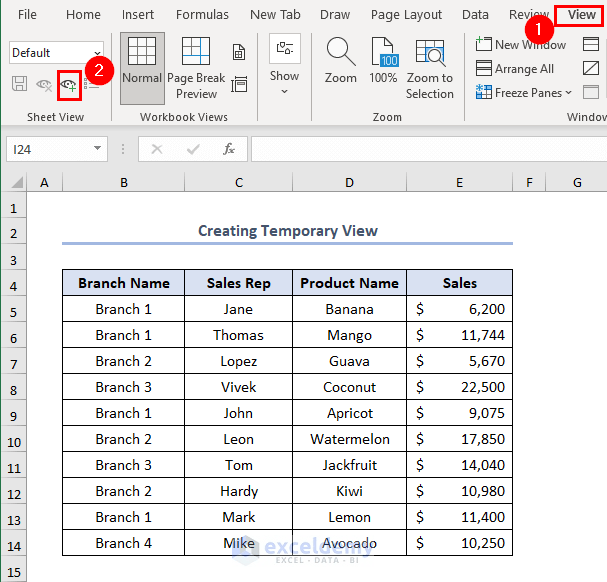 How to Use Sheet View in Excel (with Simple Steps) ExcelDemy