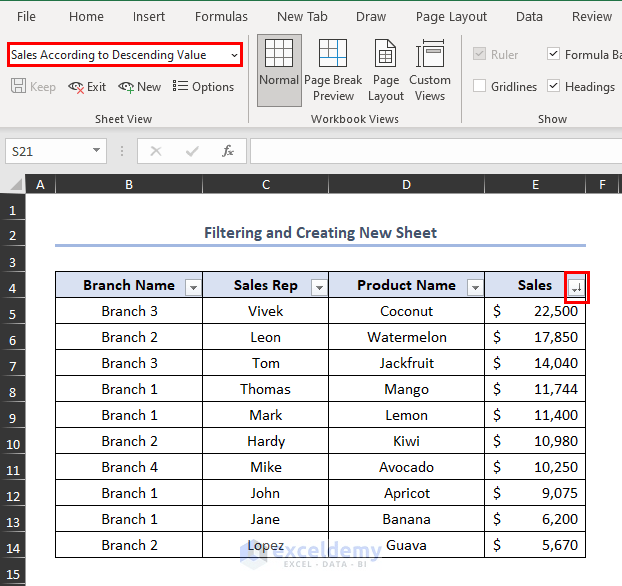 How to Use Sheet View in Excel (with Simple Steps) ExcelDemy