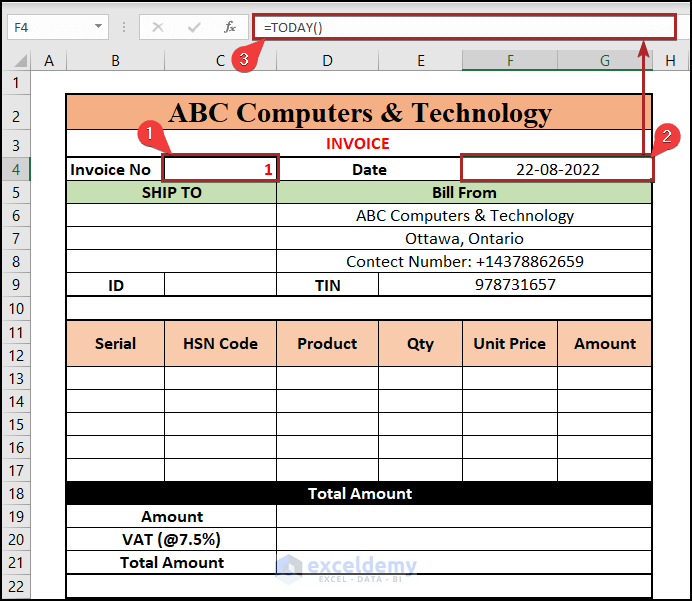 How to Create a NonGST Invoice Format in Excel (5 Steps)