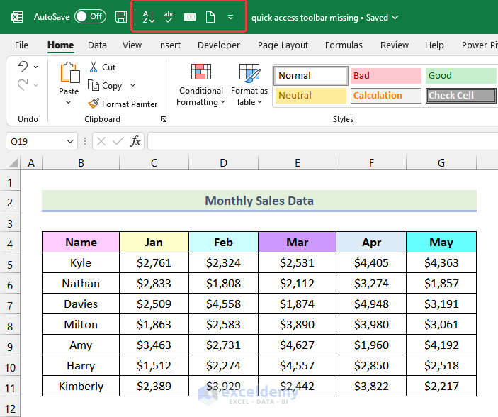 [Fixed!] Quick Access Toolbar in Excel Missing ExcelDemy