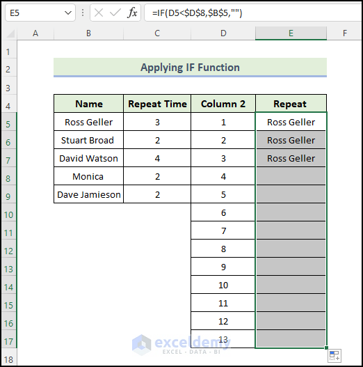 How to Repeat Rows in Excel Based on Cell Value (4 Easy Ways)