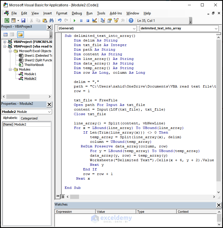 VBA Read Text File into Array (2 Suitable Methods) ExcelDemy
