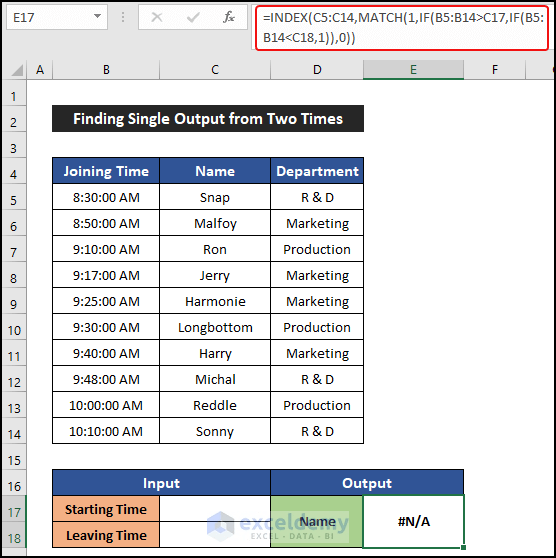 Vlookup with Time Range in Excel (5 Easy Ways) ExcelDemy