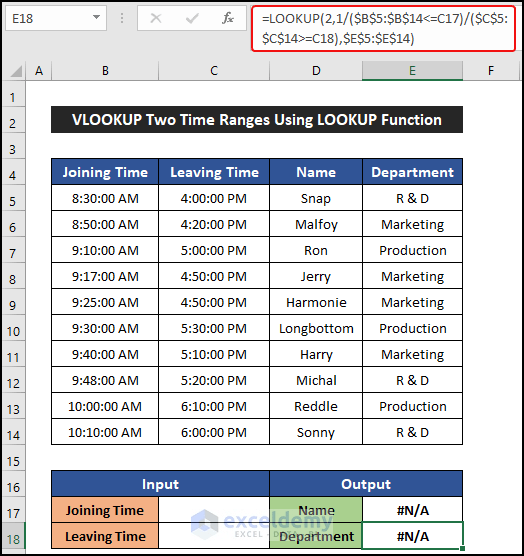 Vlookup with Time Range in Excel (5 Easy Ways) ExcelDemy