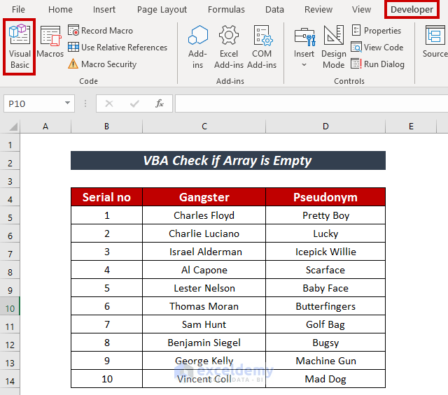 How to Check If an Array Is Empty with VBA in Excel (3 Methods)
