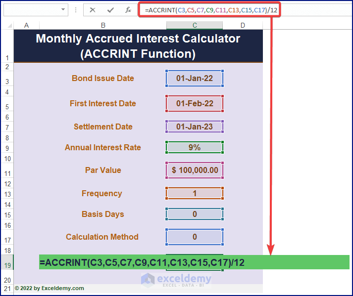 How to Create a Monthly Accrued Interest Calculator in Excel 4 Methods