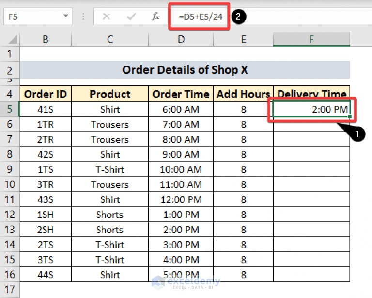Add 8 Hours to Time in Excel (4 Suitable Ways) ExcelDemy