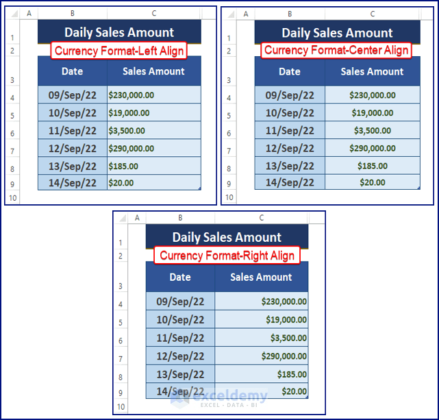 How to Align Currency Symbol in Excel 3 Easy Ways ExcelDemy