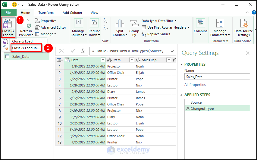 How to Combine Two Tables Using Power Query in Excel