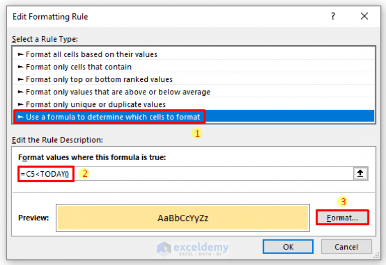 Excel Conditional Formatting Based on Past or Due Date