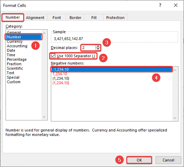 How to Apply Excel Number Format in Thousands with Comma
