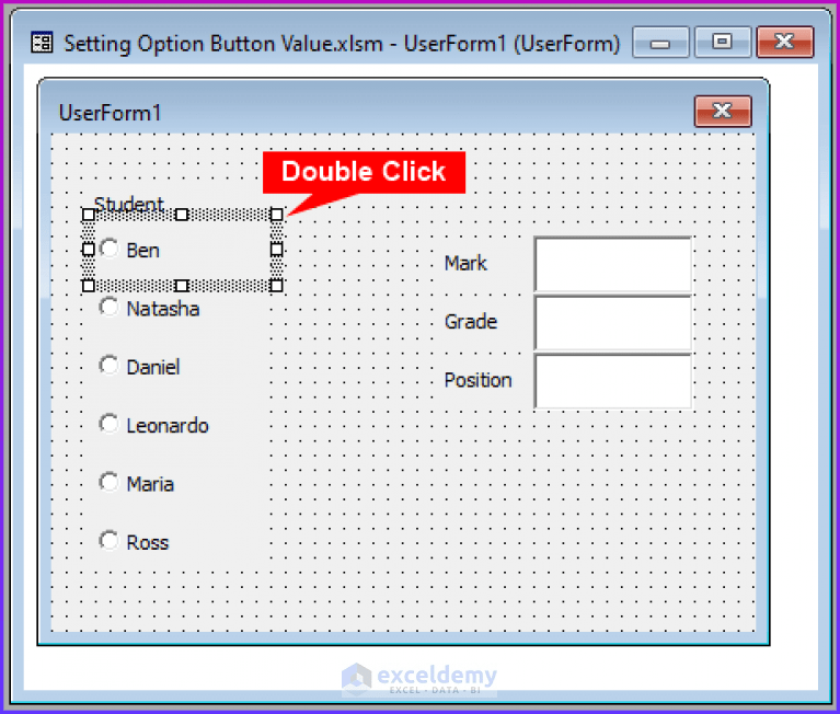 How to Set Option Button Value in Excel VBA (4 Easy Steps)