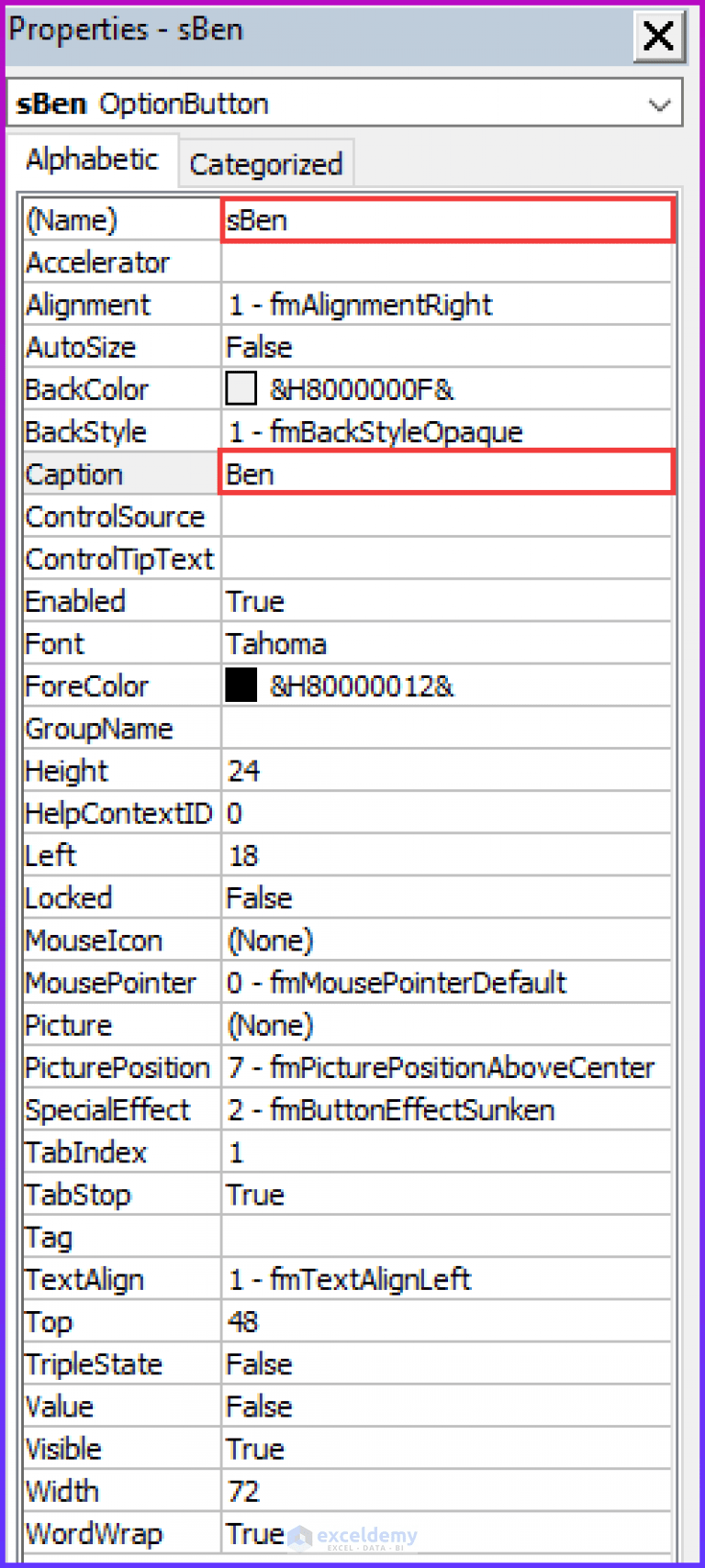 How to Set Option Button Value in Excel VBA (4 Easy Steps)