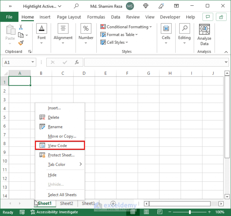 How to Highlight Active Row in Excel VBA (2 Suitable Examples)