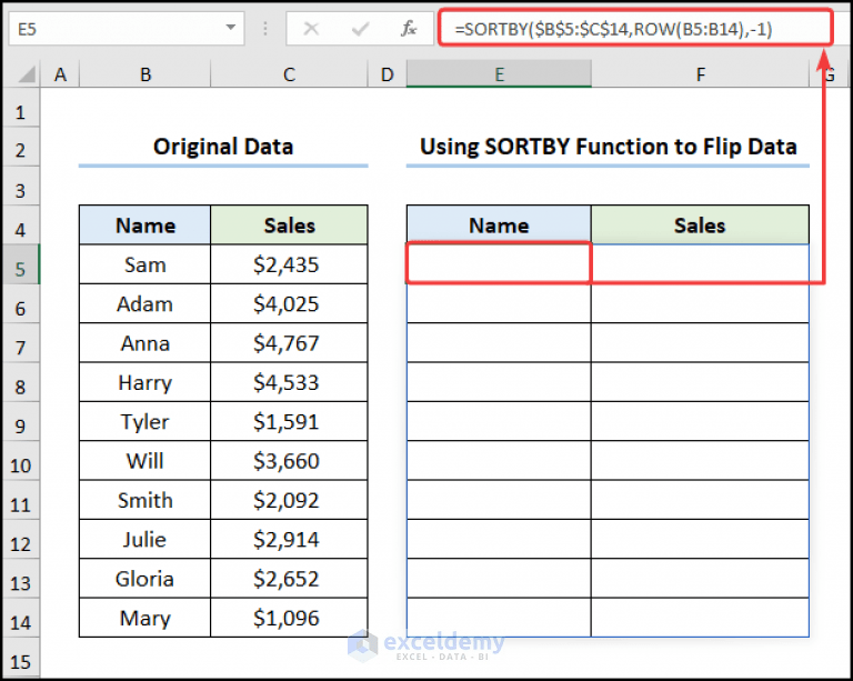 How to Flip Table in Excel (2 Quick Ways) ExcelDemy