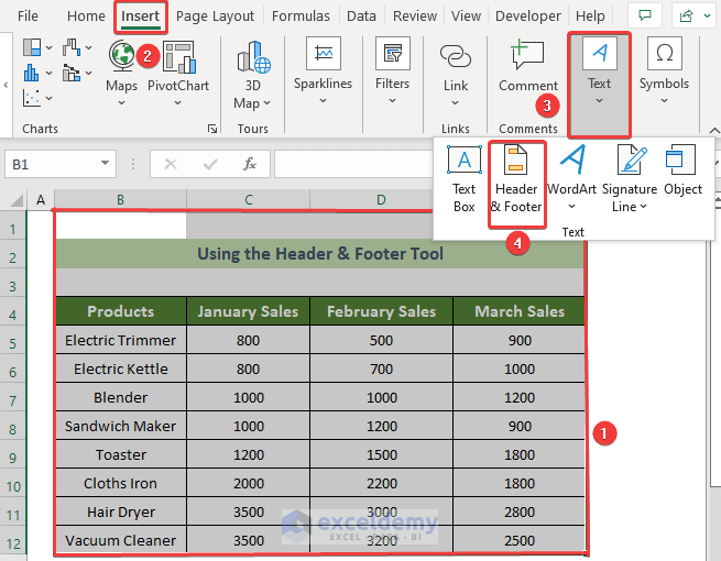 How to Set Header in Excel for All Pages (2 Quick Ways)
