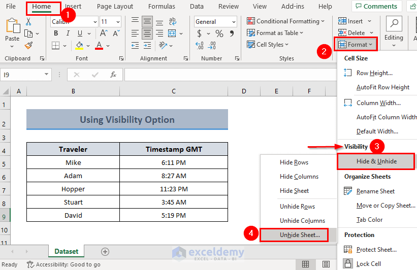 How to Unhide a Sheet Tab in Excel (7 Methods) ExcelDemy