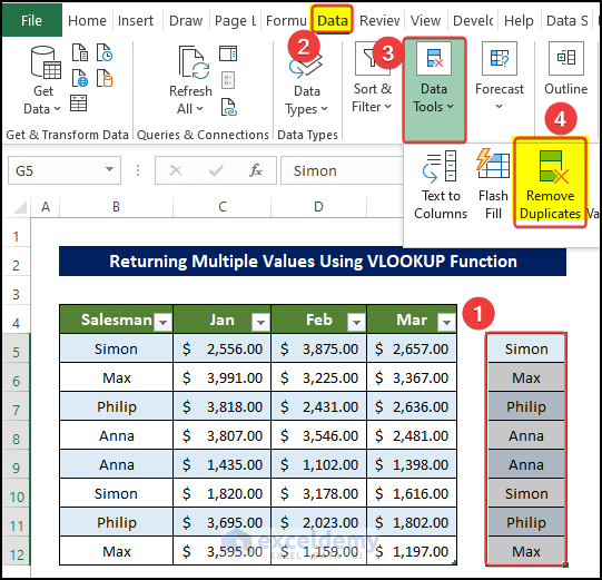 How to Vlookup and Return Multiple Values in a Drop Down List 2 Methods