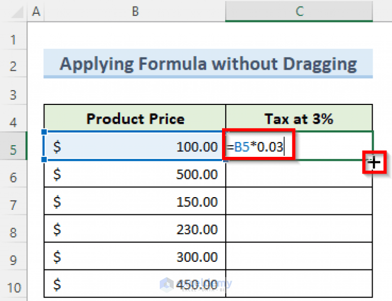 How to Apply Formula to Entire Column Using Excel VBA