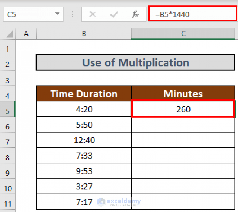 How to Convert Hours and Minutes to Minutes in Excel