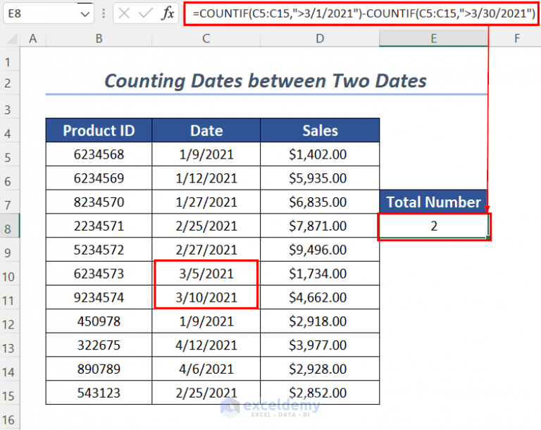 Excel COUNTIF Function with Multiple Criteria & Date Range