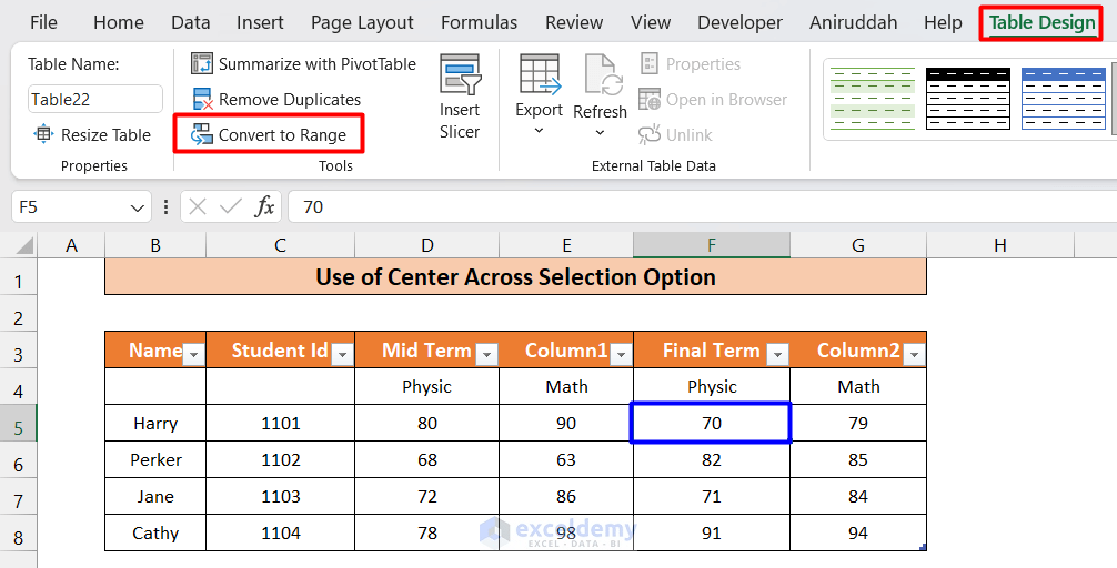 How to Create a Table with Merged Cells in Excel (4 Easy Methods)