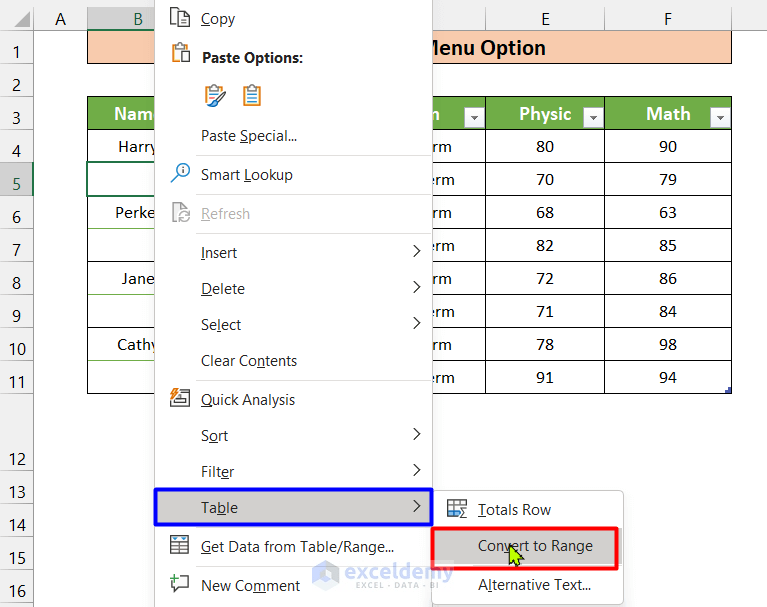 How to Create a Table with Merged Cells in Excel (4 Easy Methods)