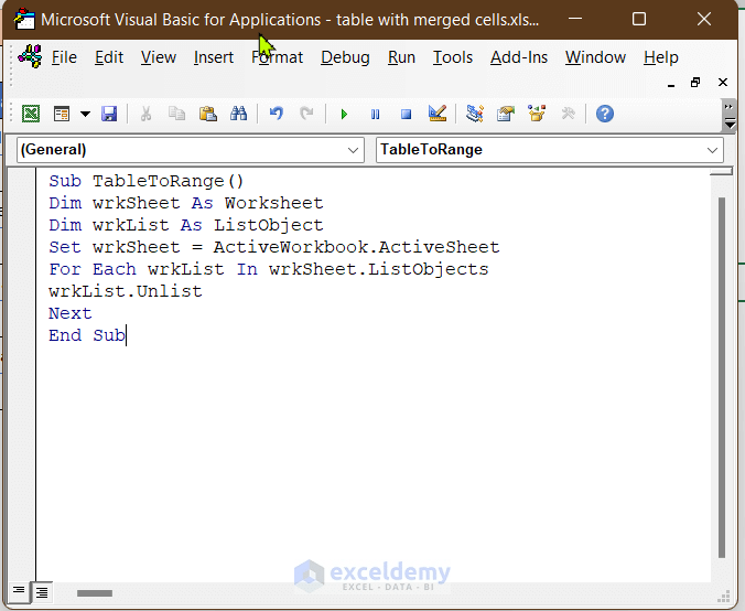 How to Create a Table with Merged Cells in Excel (4 Easy Methods)