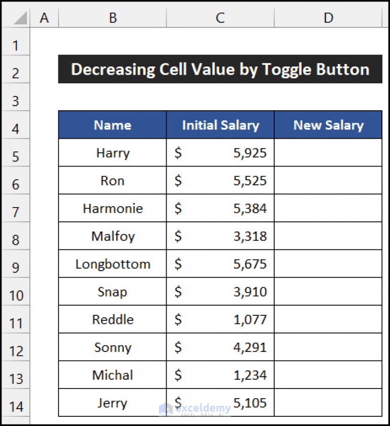 How to Change Cell Value Using Toggle Button in Excel