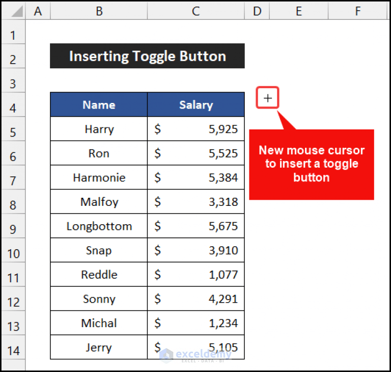 How to Change Cell Value Using Toggle Button in Excel