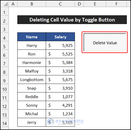 Change Cell Value Using Toggle Button in Excel 6 Suitable Examples