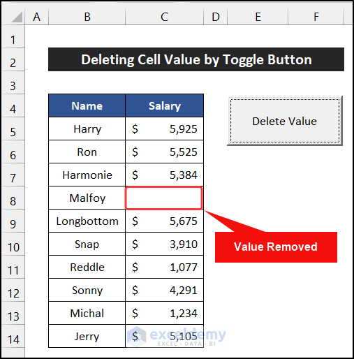 Change Cell Value Using Toggle Button in Excel 6 Suitable Examples