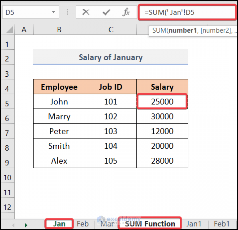 How to Apply a Formula to Multiple Sheets in Excel (3 Methods)