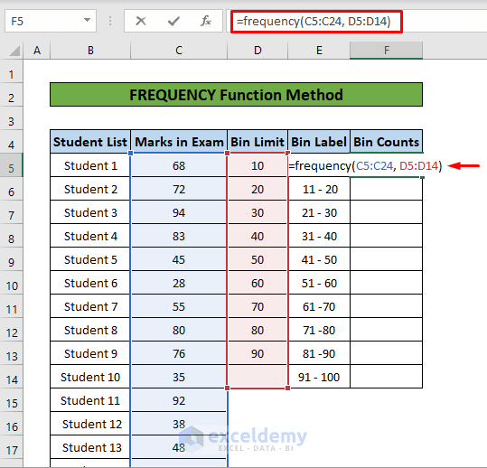 How to Create a Bin Range in Excel (3 Easy Methods) ExcelDemy
