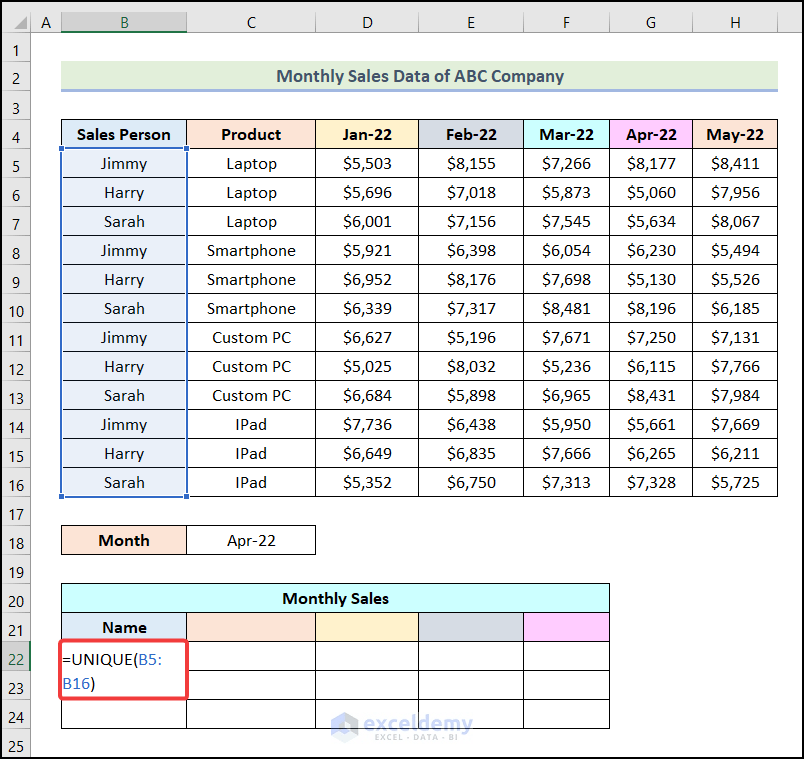 How to Apply the SUMIFS with the INDEX MATCH Functions to Multiple