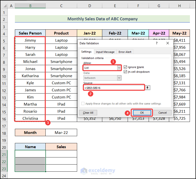 How to Apply the SUMIFS with the INDEX MATCH Functions to Multiple
