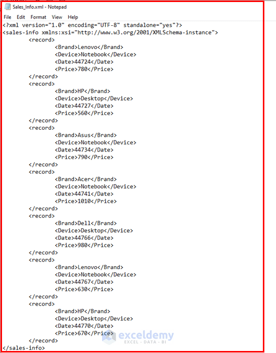 How to Convert XML to Excel Table (3 Easy Methods) ExcelDemy