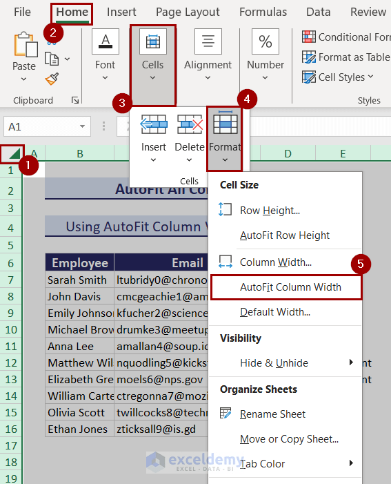 How to AutoFit All Columns in Excel (3 Methods) ExcelDemy
