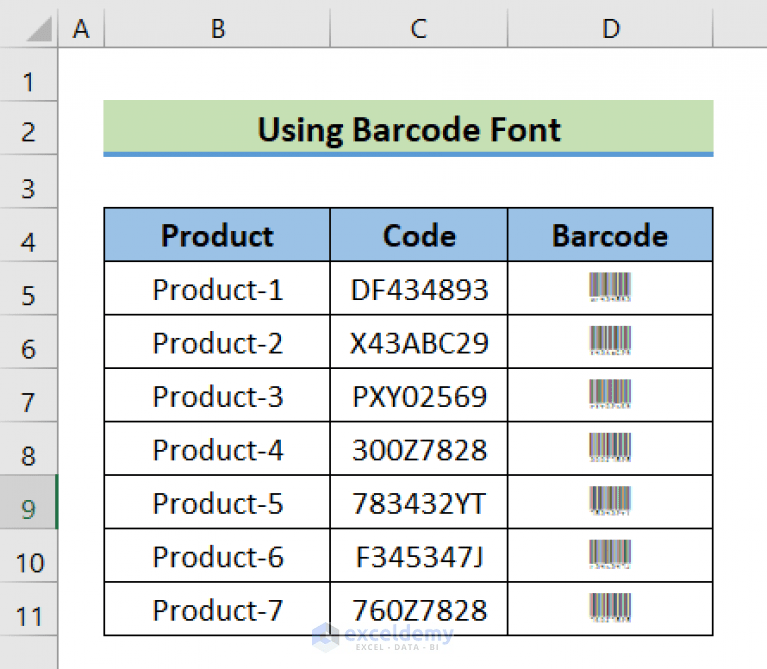 How to Convert Numbers to Barcode in Excel (3 Easy Ways)