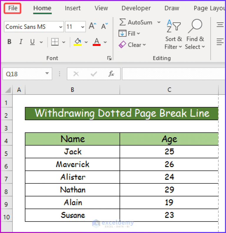 How to Add or Remove Dotted Border in Excel (4 Easy Ways)