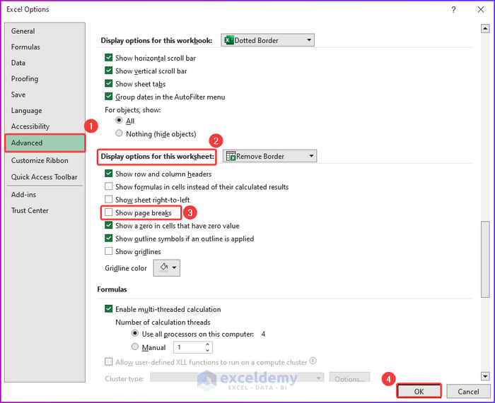 How to Add or Remove Dotted Border in Excel (4 Easy Ways)