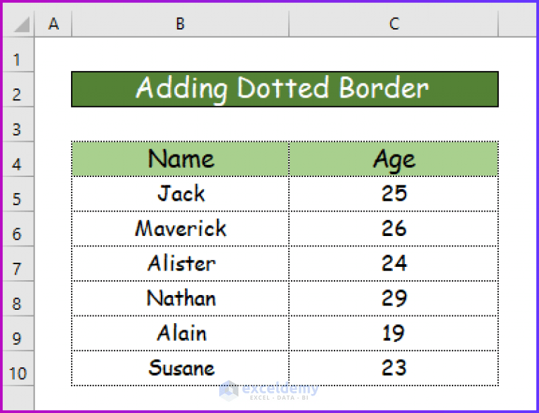 How to Add or Remove Dotted Border in Excel (4 Easy Ways)