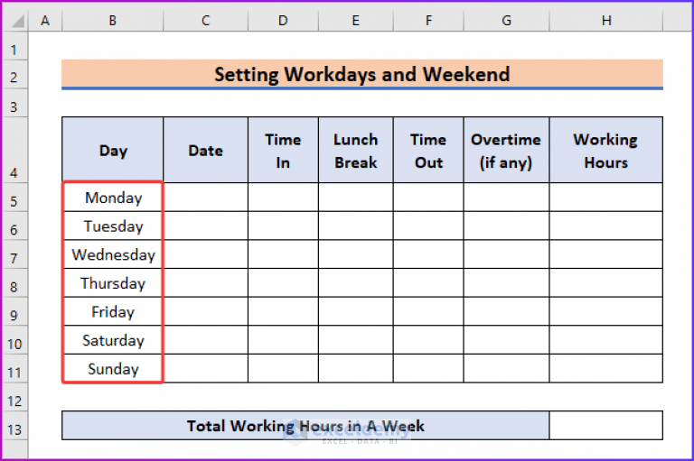 How to Create Attendance Sheet with Time in and Out in Excel