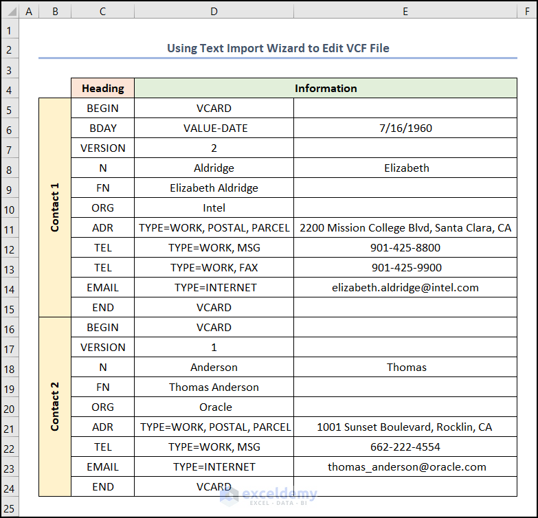 How to Edit VCF File in Excel (with Easy Steps) ExcelDemy