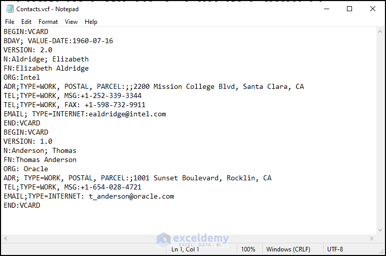 How to Edit VCF File in Excel (with Easy Steps) ExcelDemy