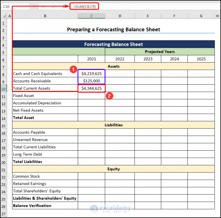 How to Make a Forecasting Balance Sheet in Excel (With 3 Steps)