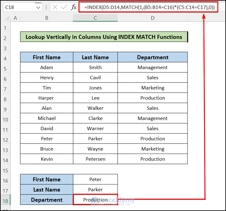 How to Match Multiple Criteria from Different Arrays in Excel (6 Methods)